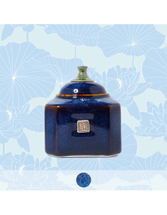 Ocean blue Hexagonal Tea Caddy