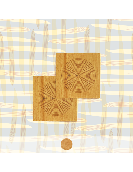 Set 2 wooden Saucer "Dizzy"