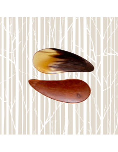 Set of 2 Tea Scoops "Fish" Horn & Wood