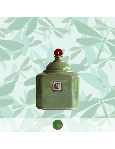 Boite à thé Hexagonale vert jade