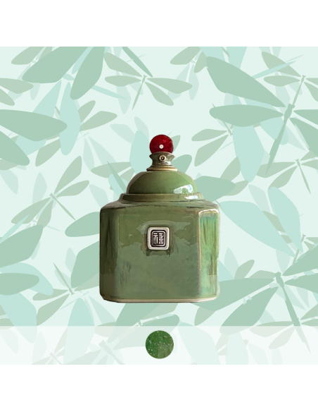 Boite à thé Hexagonale vert jade