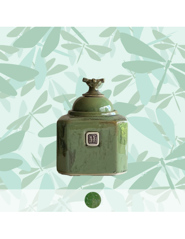 Boite à thé Hexagonale vert jade
