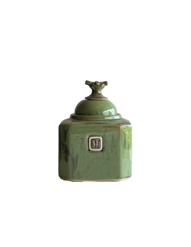 Boite à thé Hexagonale vert jade