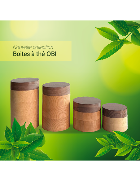 Tea Canister "OBI" Beech & Walnut