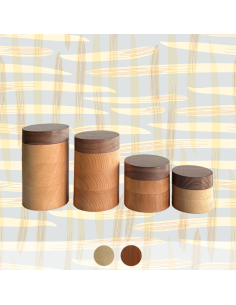Tea Canister "OBI" Beech & Walnut