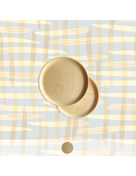 Set of 2 wooden Saucer "Sunny"