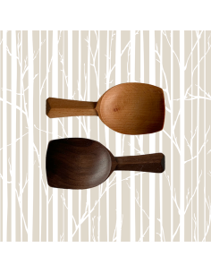 Set of 2 Tea Scoops "VERENA", Walnut & Beechwood
