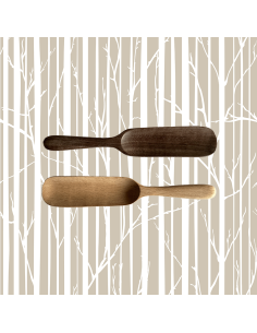 Set of 2 Tea Scoops "VEGA", Walnut & Beechwood