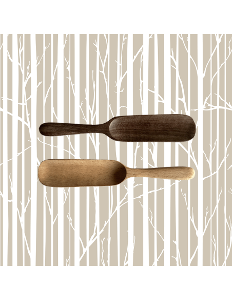 Set of 2 Tea Scoops "VEGA", Walnut & Beechwood
