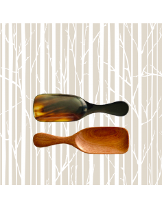 Set of 2 Tea Scoops "Classic" Horn & Wood