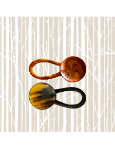 Set of 2 Tea Scoops "Loop" Horn & Wood