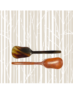 Set of 2 Tea Scoops "Cala" Horn & Wood