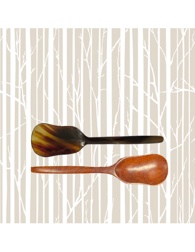 Set of 2 Tea Scoops "Cala" Horn & Wood