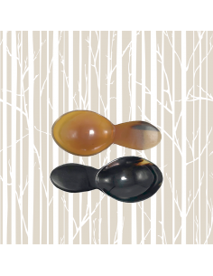 Set of 2 Tea Scoops "Ovale" Horn, 2 colors